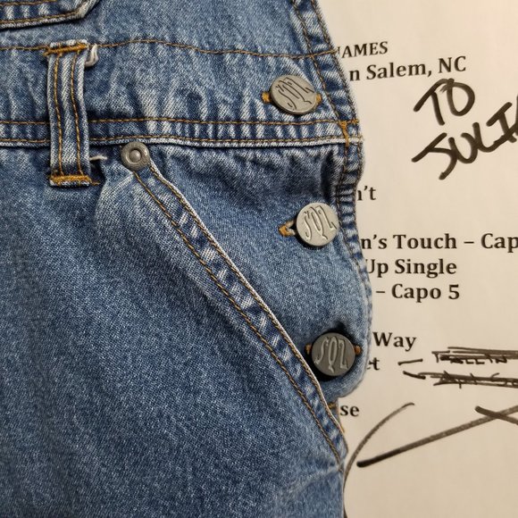 Squeeze Jeans overalls Medium denim shorts utility bib carpenter VINTAGE 90s - Picture 6 of 14